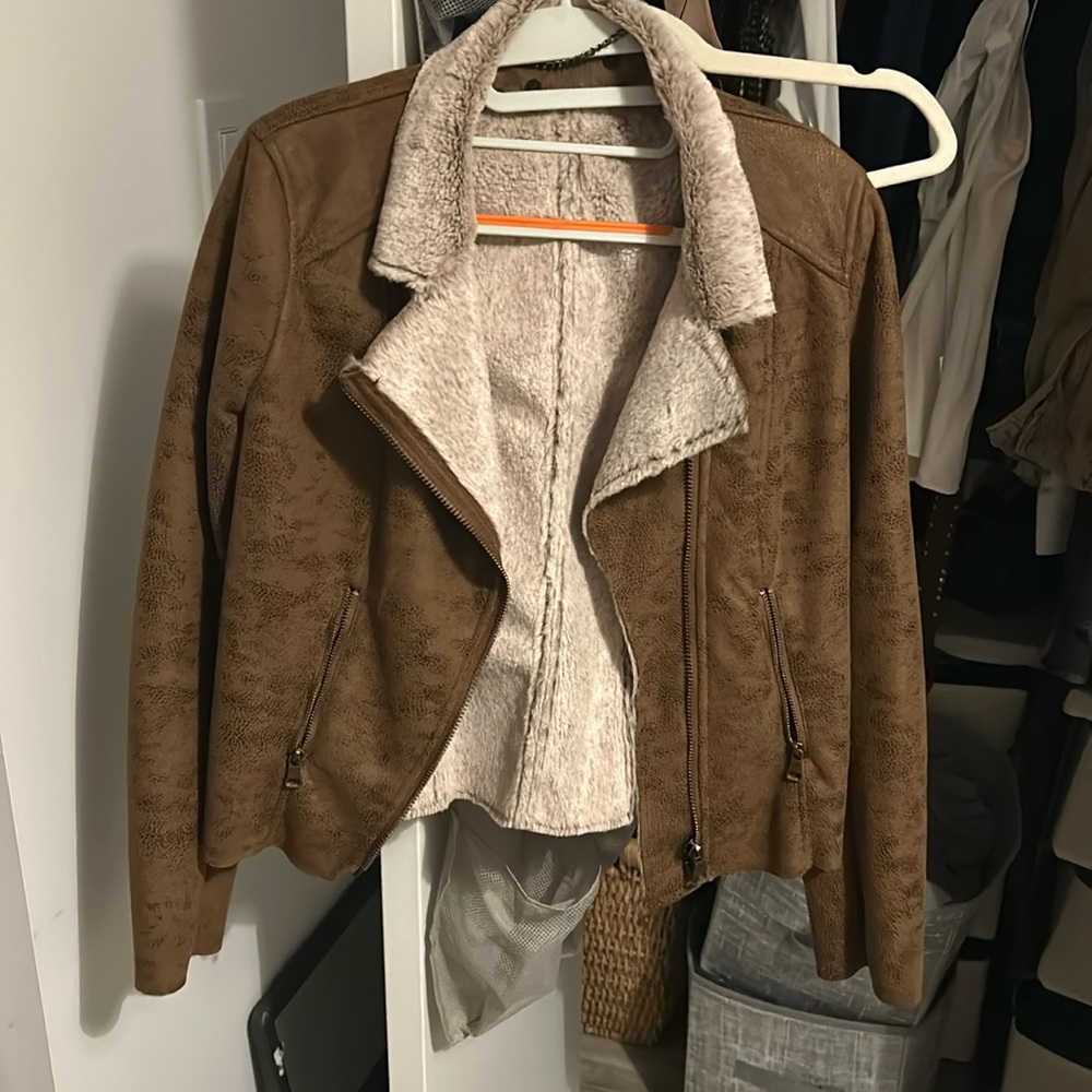 Faux fur suede jacket